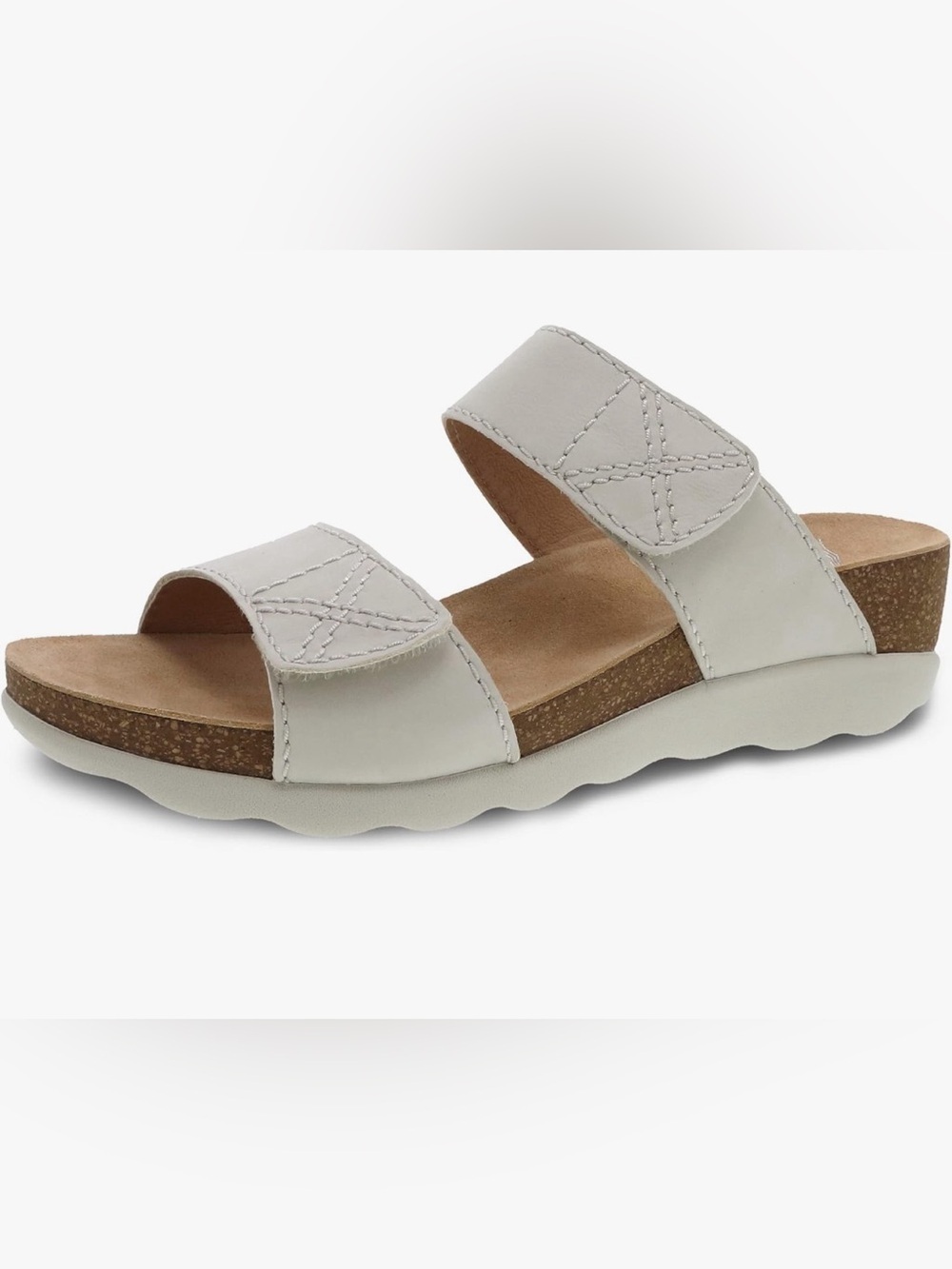 Dansko Ivory Maddy Slip-on Nubuck Leather Wedge Sandal Shoe